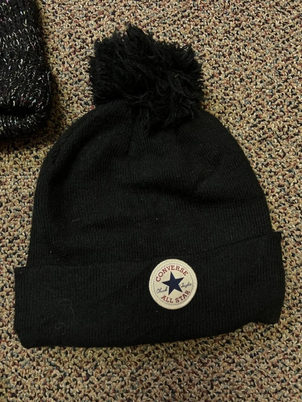 Lot Of 3 Women’s Beanies Black Blue Multicolor New Era Converse Ellesse One Size